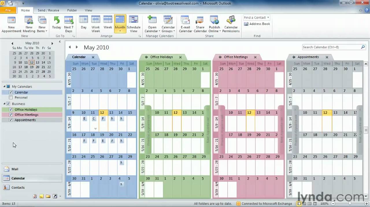 What is a calendar group in outlook